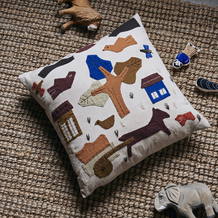 ferm Living - Village Coussin, 40 x 40 cm, blanc cassé