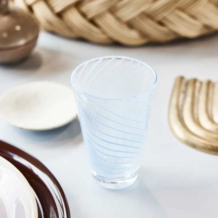 OYOY - Yuka Swirl verre à boire, bleu