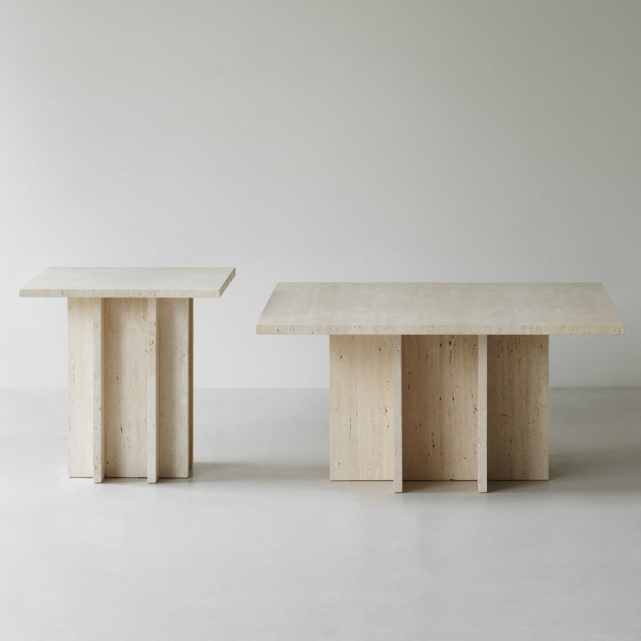 Edge Table basse, travertine de Normann Copenhagen