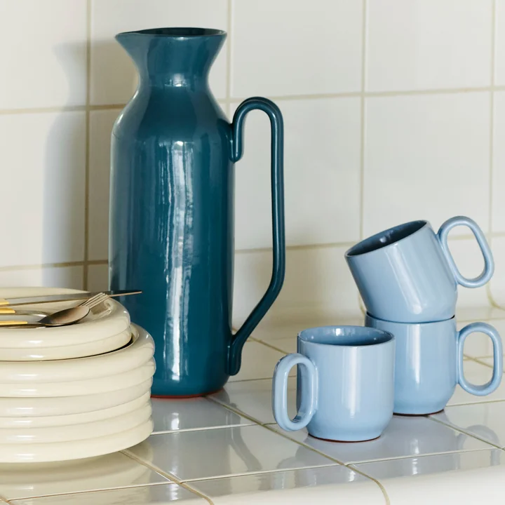 Barro Gobelet avec anse, bleu clair de HAY