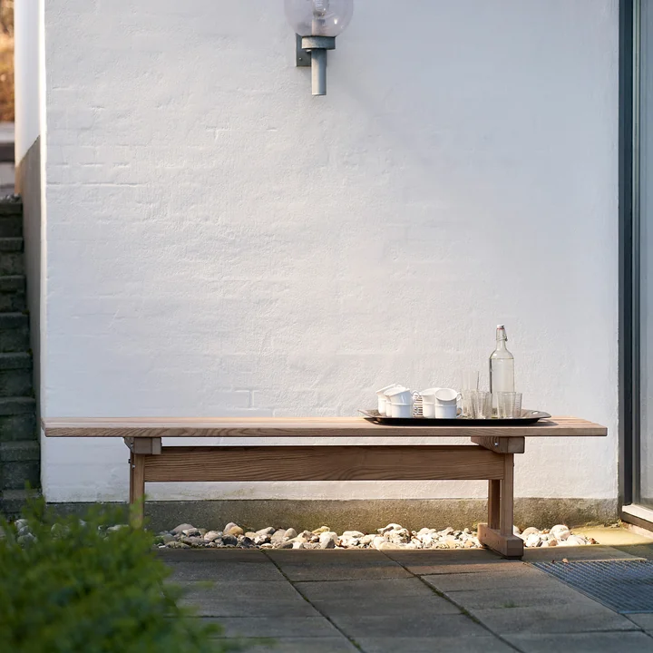 FDB Møbler - M15 Banc de jardin 49,5 x 180 cm, frêne naturel huilé