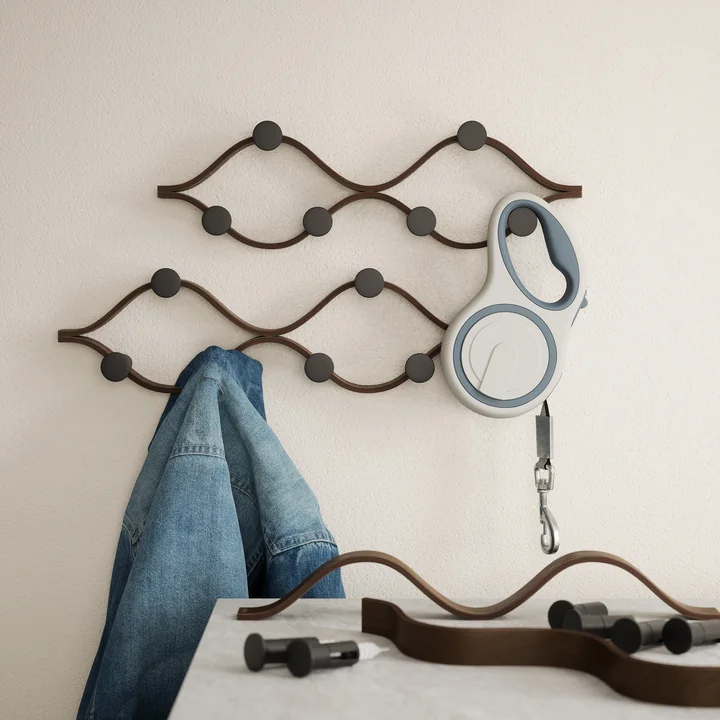 Montage Garde-robe murale, noir / noyer de Umbra