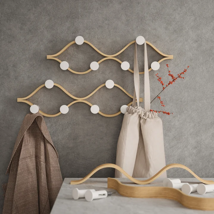 Montage Garde-robe murale, blanc / nature de Umbra