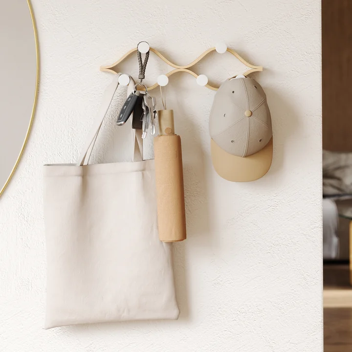 Montage Garde-robe murale, blanc / nature de Umbra