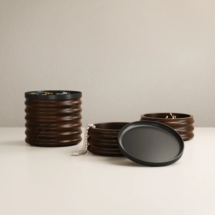 Tesora Boîte de rangement, noir / noyer de Umbra