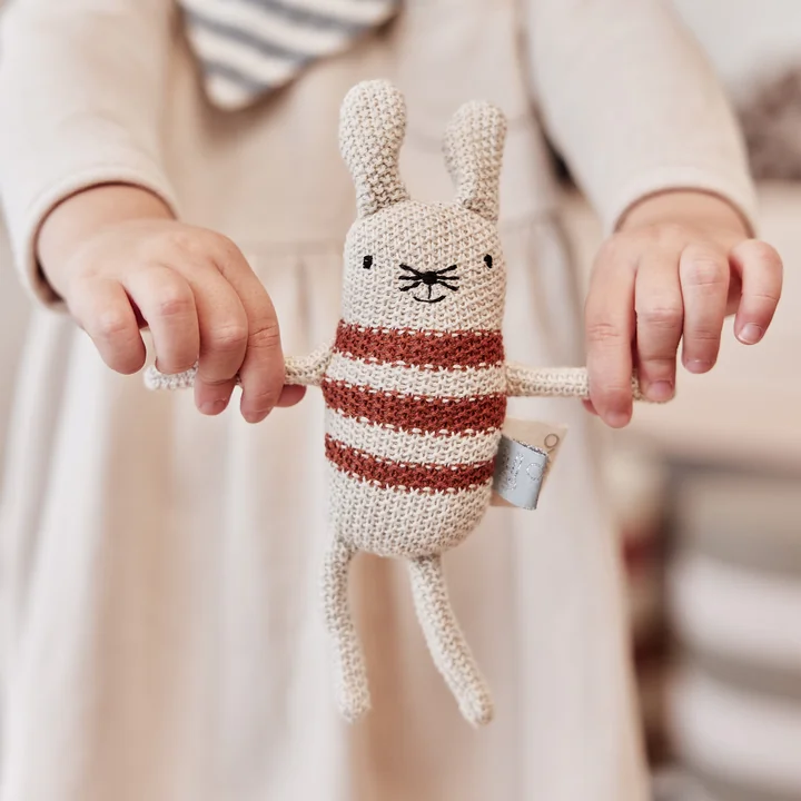 Musetti Mouse Hochet, blanc cassé / mélande de OYOY Mini