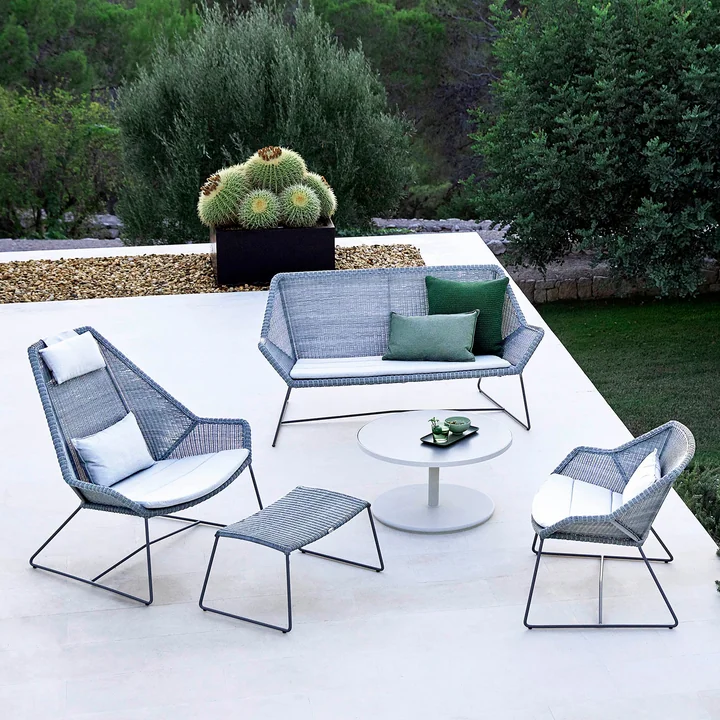 Cane-line - Set de coussins pour Breeze fauteuil à dossier haut, gris clair