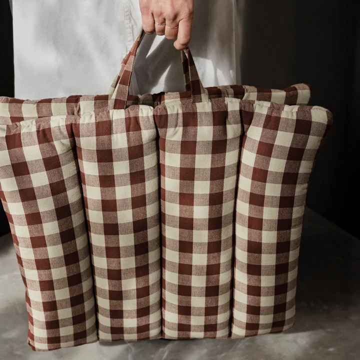 Bothy Check Tapis pliable, cannelle/gris-vert de Ferm Living