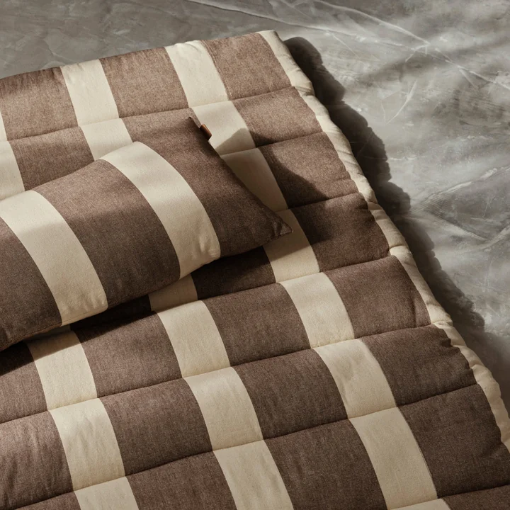 Strand matelas piqué, marron/beige de Ferm Living
