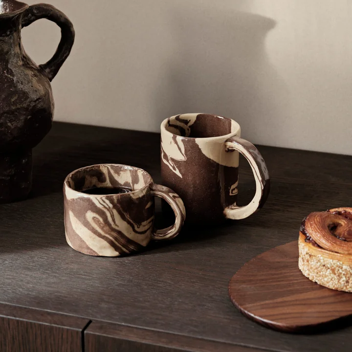 Ryu Tasses, sable / marron de Ferm Living