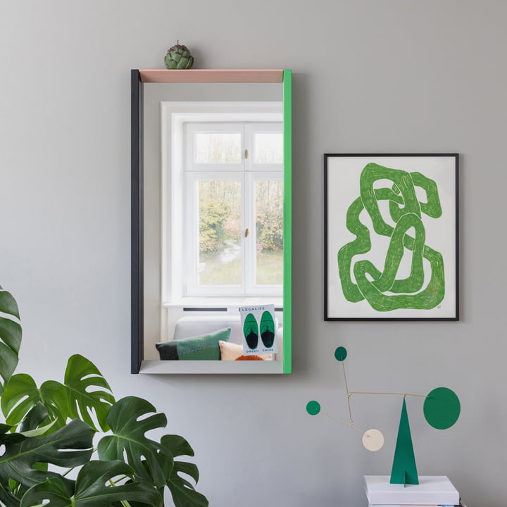 Colour Frame Miroir, medium, vert / rose de Vitra