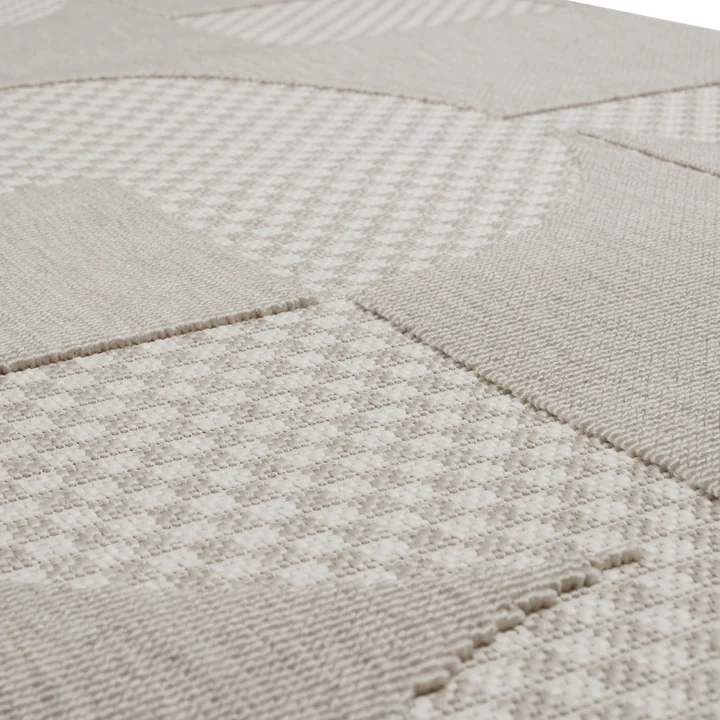 Fatboy - Carpretty Catwalk Jigsaw Tapis d'extérieur, 80 x 200 cm, crème / blanc