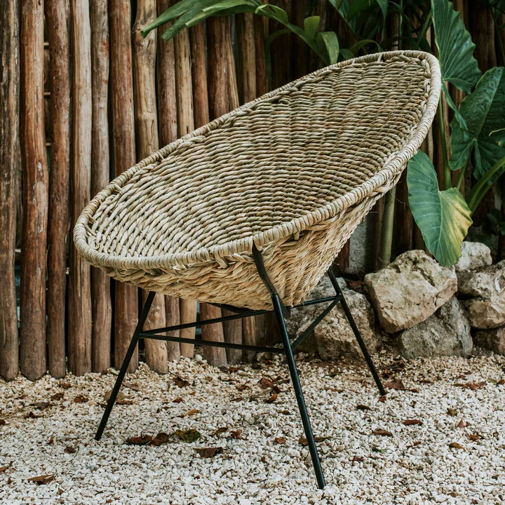 Acapulco Design - Acapulco Palma Chair, palma / noir