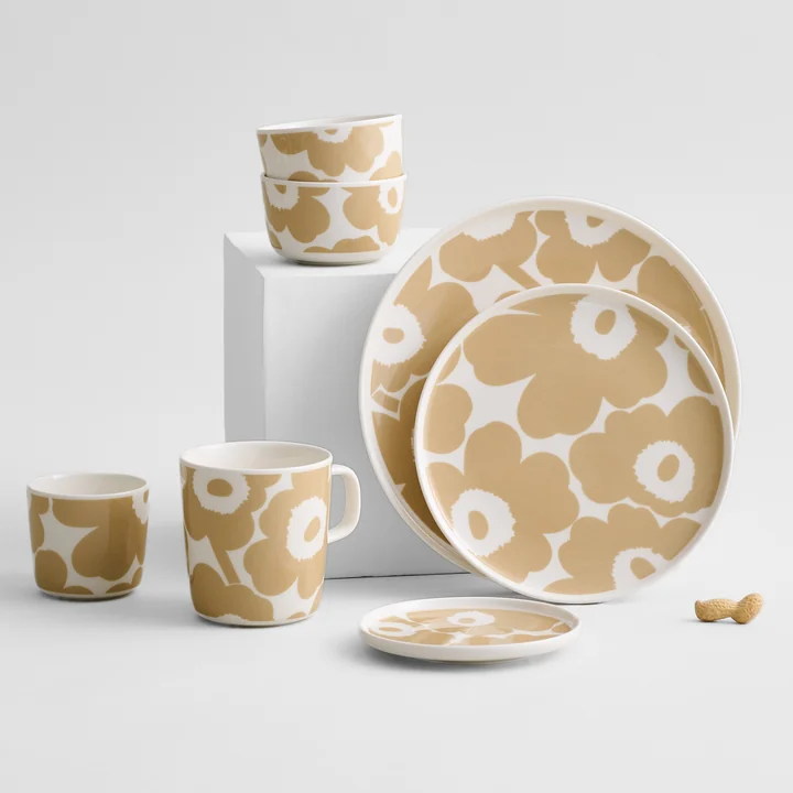 Marimekko - Oiva Unikko Assiette, Ø 25 cm, blanc / beige