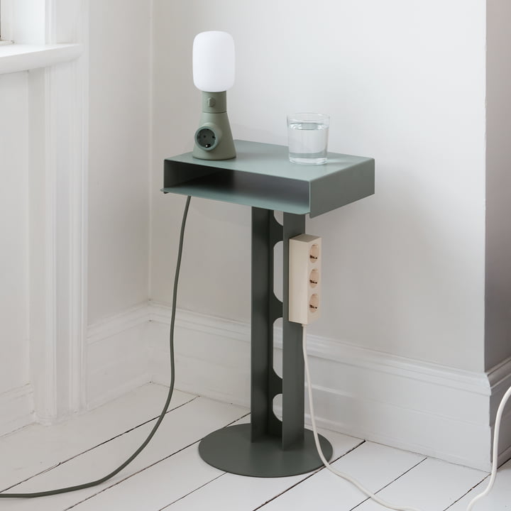 Pedestal - Sidekick Table, vert mousse