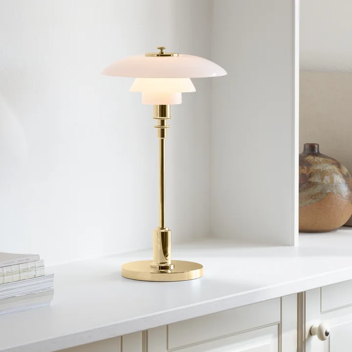 PH 2/1 Portable Akku LED lampe de table, laiton métallisé de Louis Poulsen
