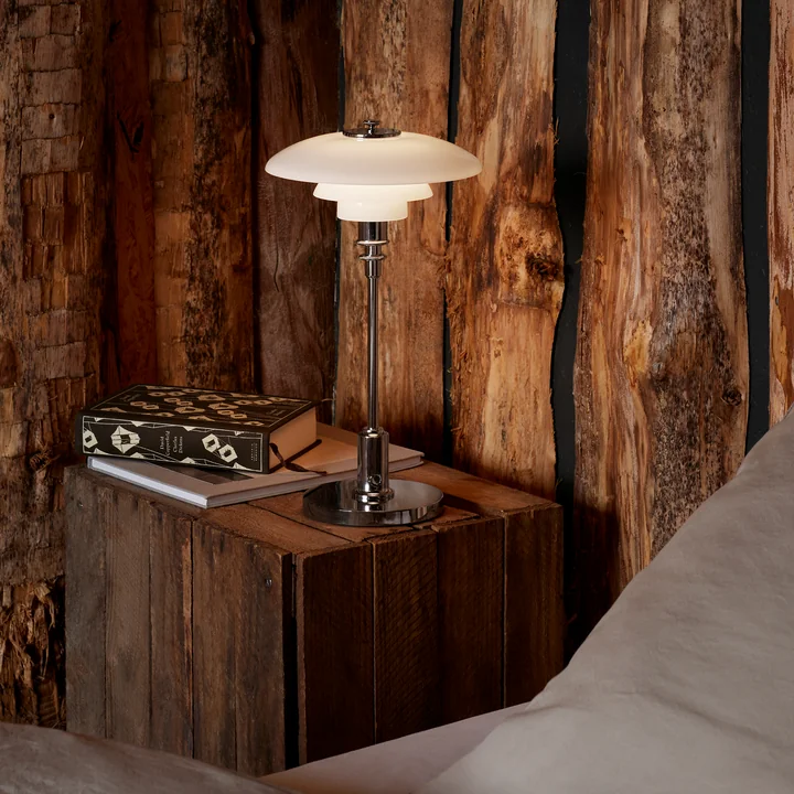 PH 2/1 Portable Lampe de table LED à accu, chromée de Louis Poulsen