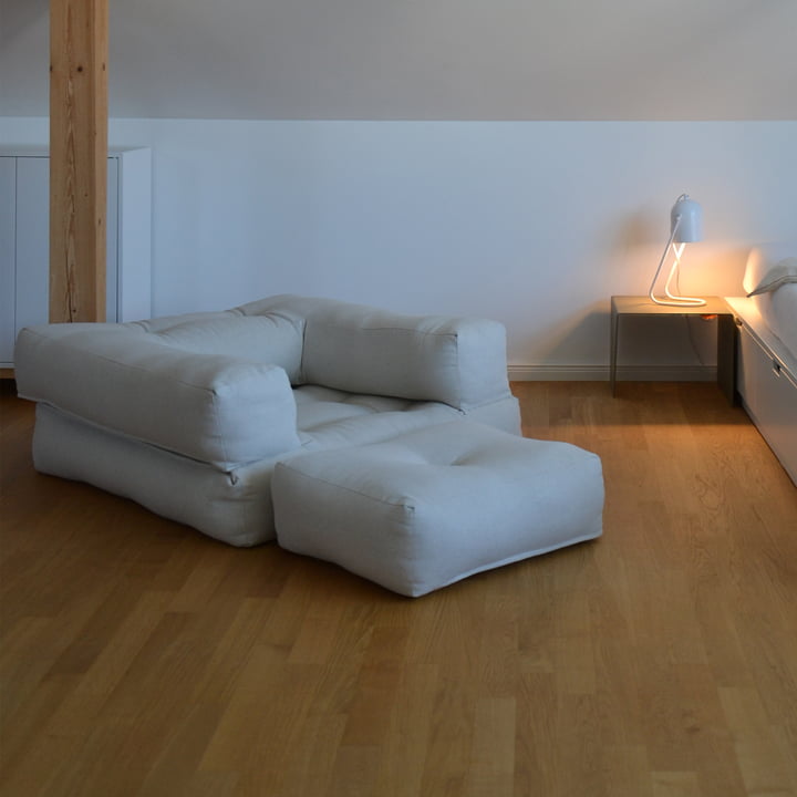 Cube Fauteuil-lit, 90 x 190 cm, lin de Karup Design