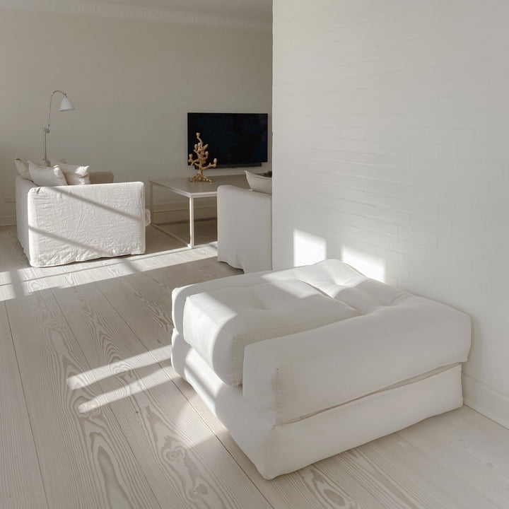 Cube Fauteuil-lit, 90 x 190 cm, lin de Karup Design