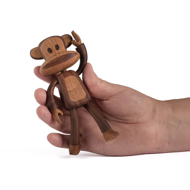 Julius the Monkey Figurine en bois, Noyer & Chêne naturel de boyhood
