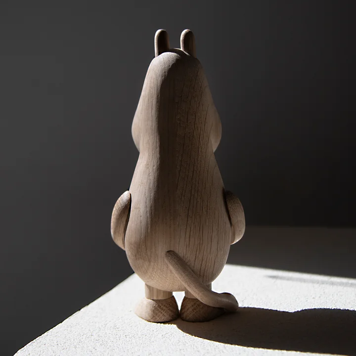 Moomintroll figurine en bois, chêne naturel de boyhood