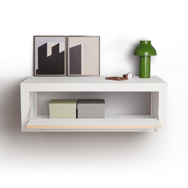 Ambivalenz - Fläpps Box Console murale 80 x 27 cm, blanc