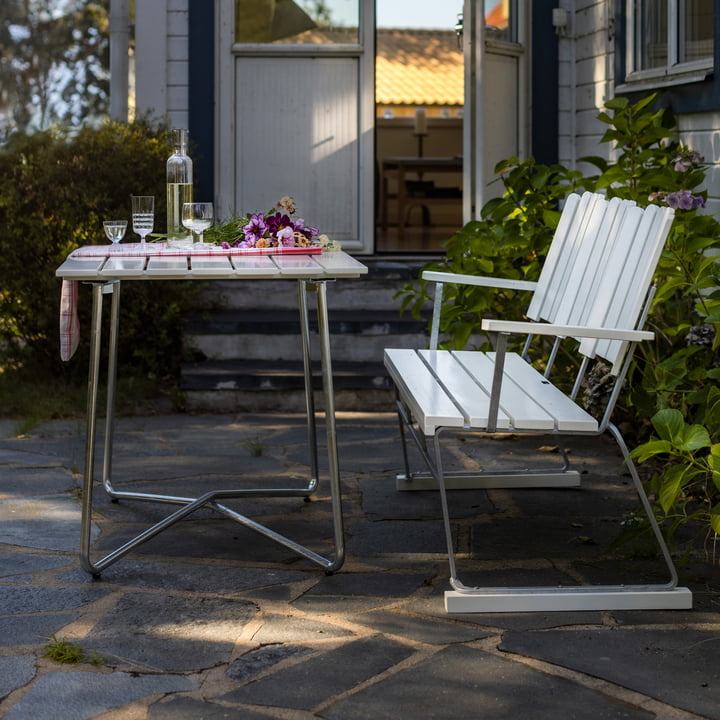 B25A 120 Table de jardin 120 x 70 cm, Chêne blanc laqué de Grythyttan