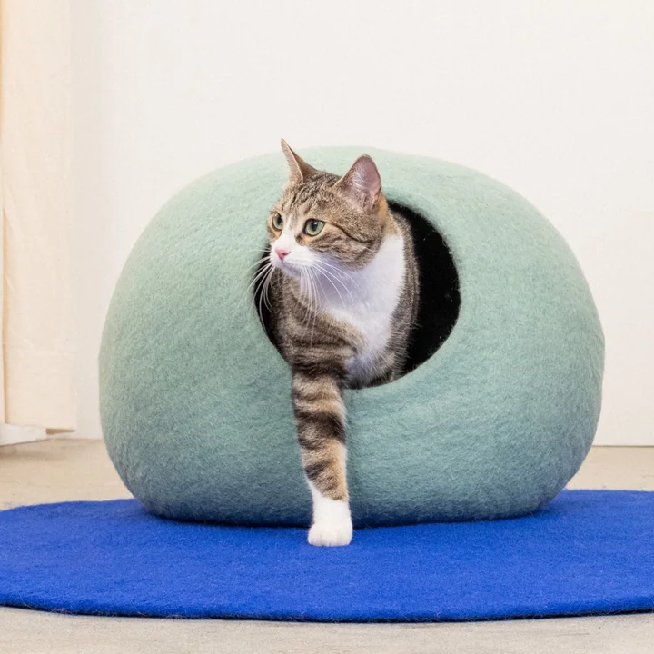 Fine grotte pour chats, turquoise de myfelt