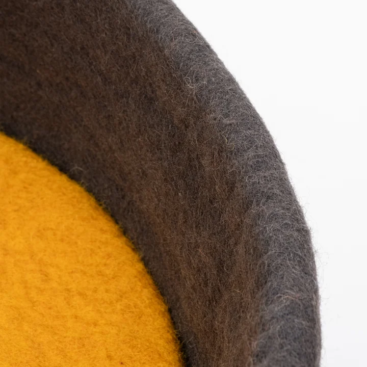 Kuno Panier pour chien, Ø 60 cm, incrustation jaune ocre de myfelt