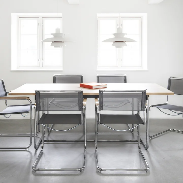 Thonet - S 1070 Table de salle à manger, chêne massif huilé