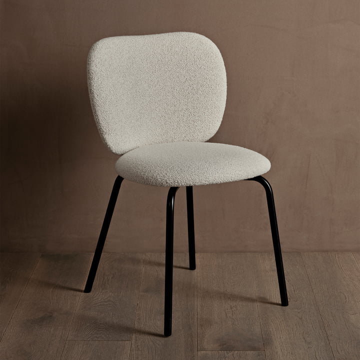 ferm Living - Rico Chaise, blanc cassé mélangé (Bouclé doux)