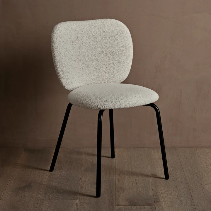 Ferm Living - Rico Chaise, blanc cassé mélangé (Bouclé doux)