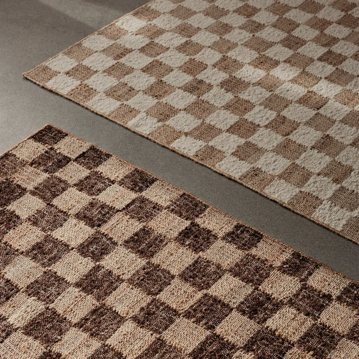 Ferm Living - Check Tapis laine-jute