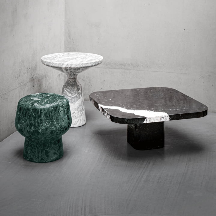 ClassiCon - Bell Table d'appoint, marbre poli (Grigio Nuvolato)