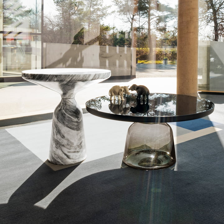 ClassiCon - Bell Table d'appoint, marbre poli (Grigio Nuvolato)