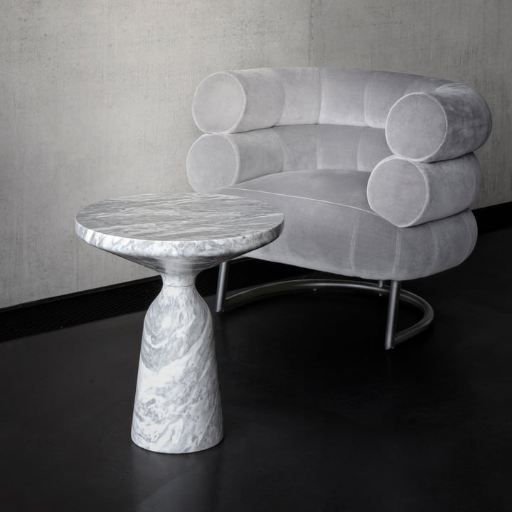 ClassiCon - Bell Table d'appoint, marbre poli (Grigio Nuvolato)