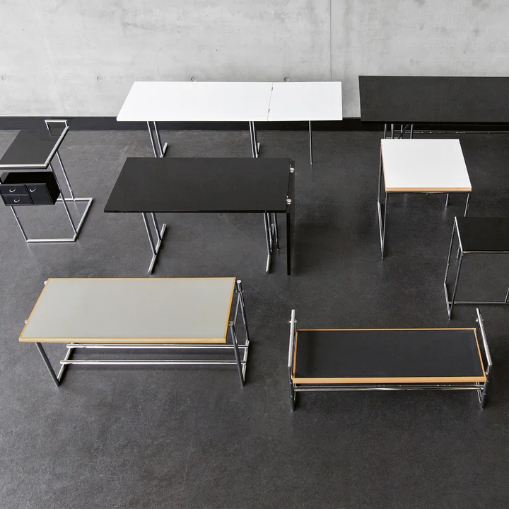 Classicon - Menton Table d'appoint, pivotante, gris/noir, piétement chromé