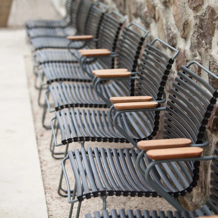 HOUE - CLICK Outdoor Dining Chaise à accoudoirs avec dossier bas