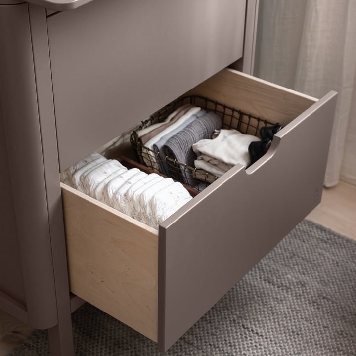 Sebra - Commode à langer avec tiroirs, jetty beige