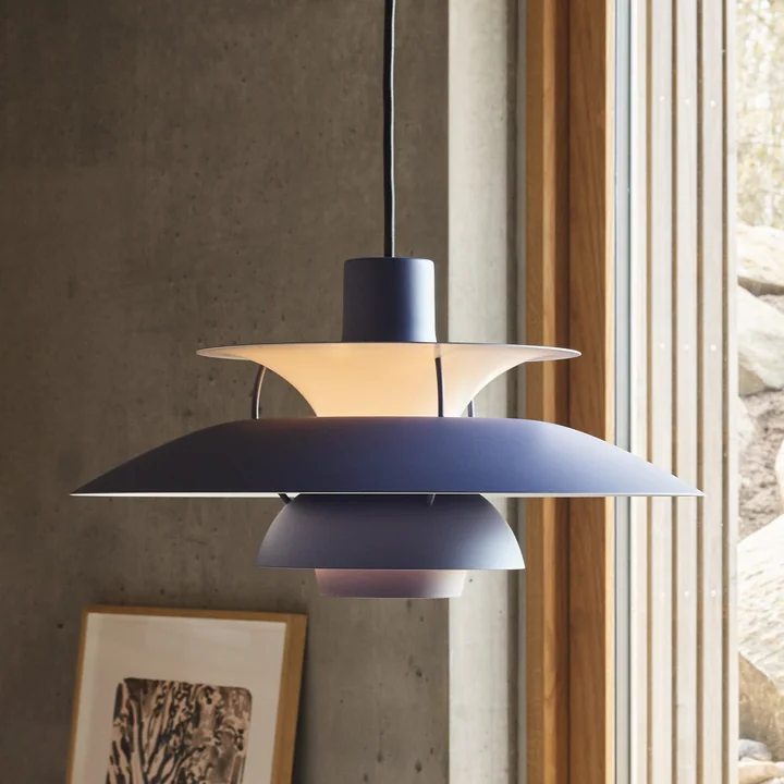 Louis Poulsen - PH 5 lampe suspendue, monochrome dusty indigo