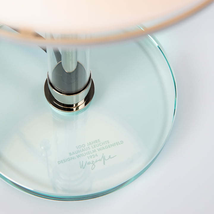 Tecnolumen - Lampe Wagenfeld WG 24 avec pied en verre transparent - édition spéciale 100 ans