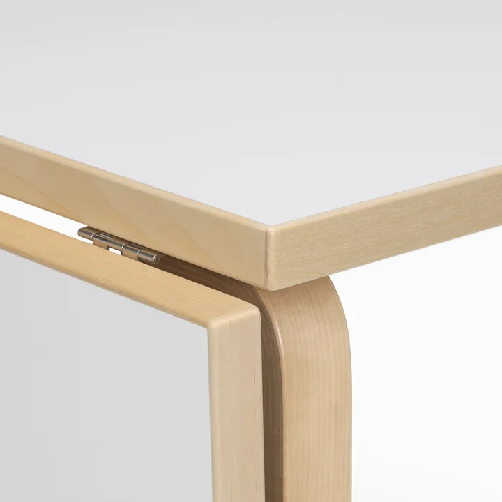Artek - Aalto DL81C Table de salle à manger pliante, H x L 74 x 79 / 112,5 cm, blanc