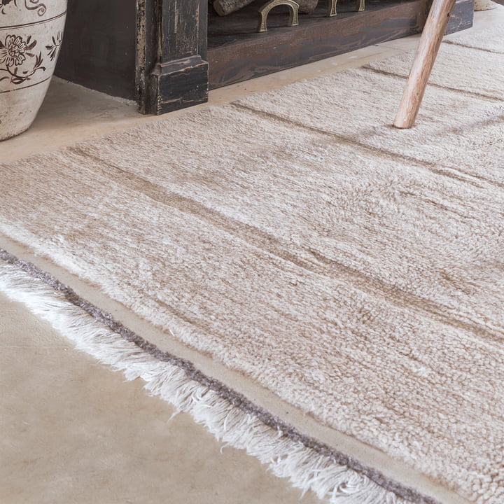 Tapis en laine Steppe de Lorena Canals in sheep white