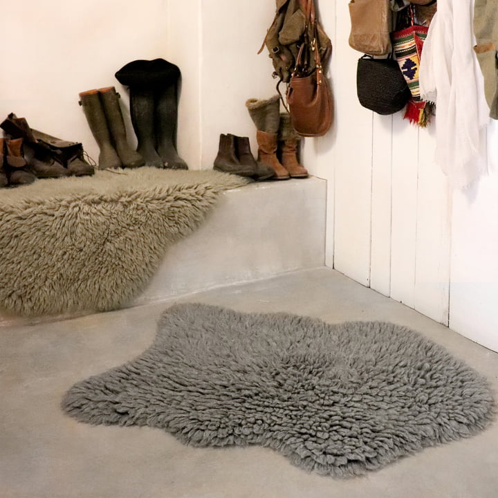 Tapis en laine Woolly de Lorena Canals in sheep grey