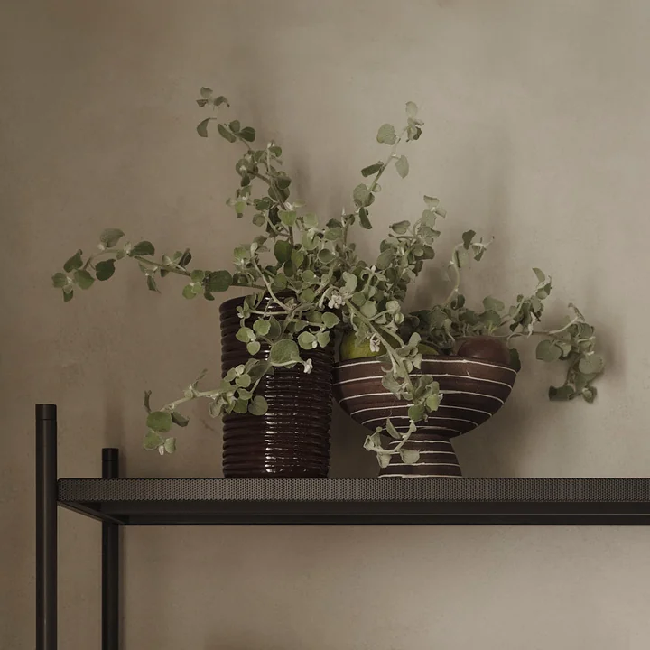 Ferm Living - Brura Bol, coffee / white