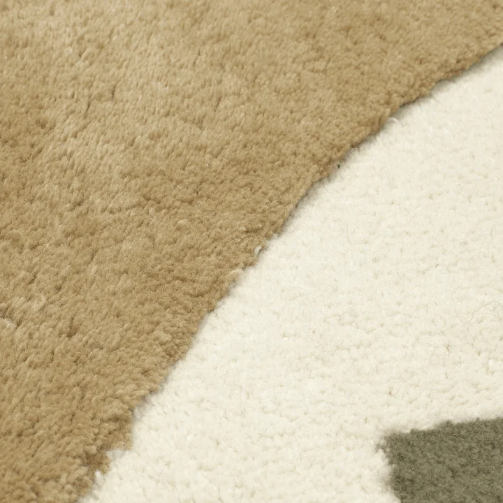 Ferm Living - Bloco tapis tufté, green / blanc cassé