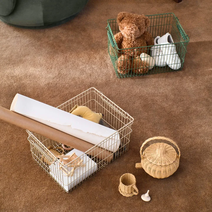 Ferm Living - Cala Paniers empilables, cachemire et vert verdâtre