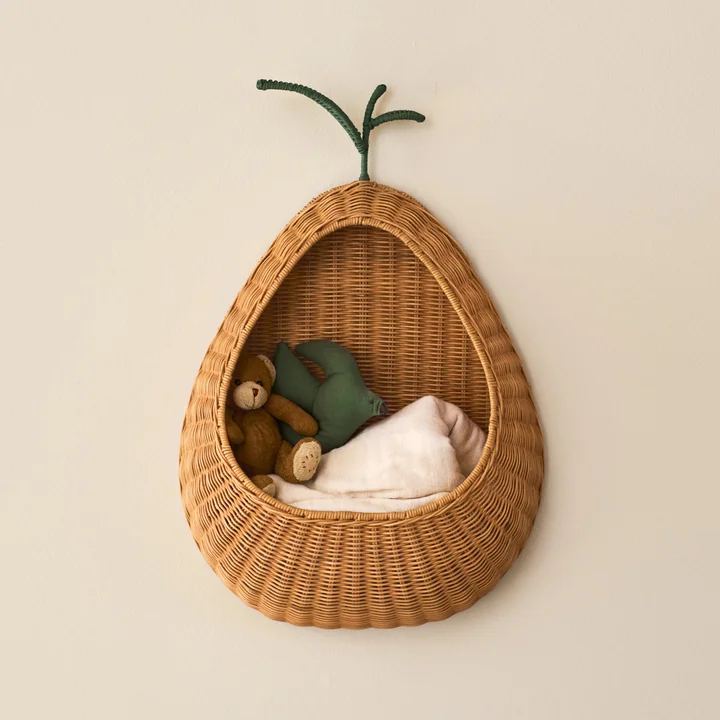 Ferm Living - Pear Sac mural tressé, rotin