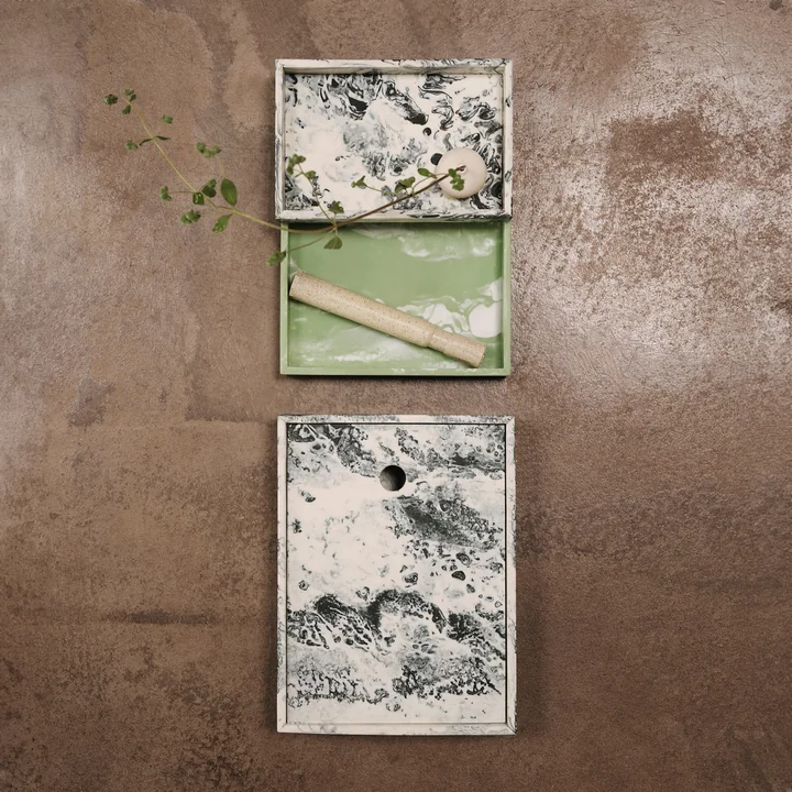 Ferm Living - Mist Box, 15 x 20 cm, emerald blanc cassé