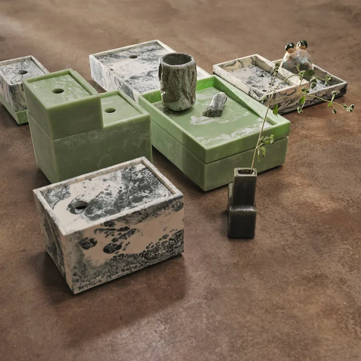 Ferm Living - Mist Collection, emerald blanc cassé